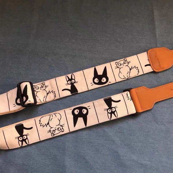 Cat Guitar Strap - Handmade Guitar Strap Aesthetic - Personalized Guitar Strap with Picture - Anniversary Gifts for Boyfriend Long Distance