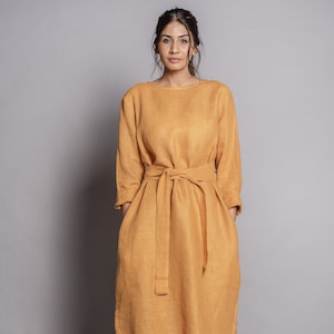 Linen Kimono Dress, Linen Clothing, Linen Tunic, linen dress for women ,boho linen dress, linen dresses, handmade clothing, Linen mama dress