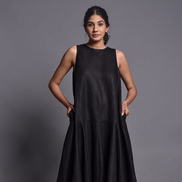black dress with pink flowers & Floral Print – Hijabimama Gamivast Linen Dresses for Color:Black/Multi short sleeves prom dresses