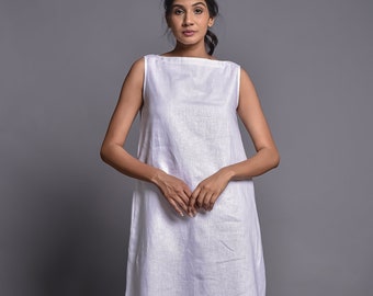 Linen dress, midi linen dress, midi dress with side pockets, Linen Dresses for Women, loose fit dress, Tunic Dress, Bridesmaid Gift