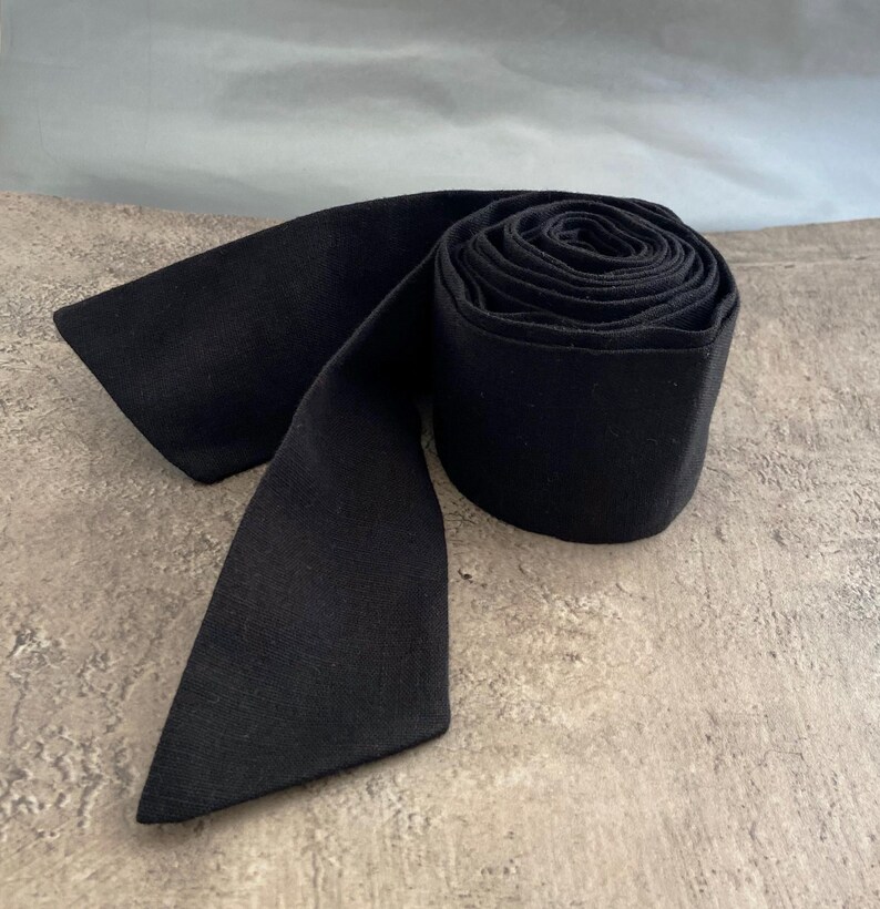 Handmade Linen Dress Belt: Soft Washed Fabric, Long Tie, gift for her image 1