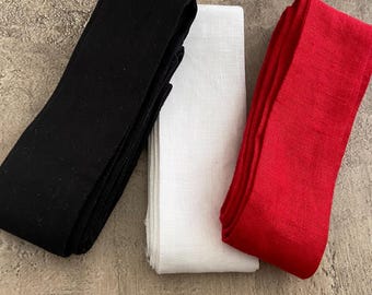 Handmade Linen Dress Belt: Long Soft Fabric Waist Tie