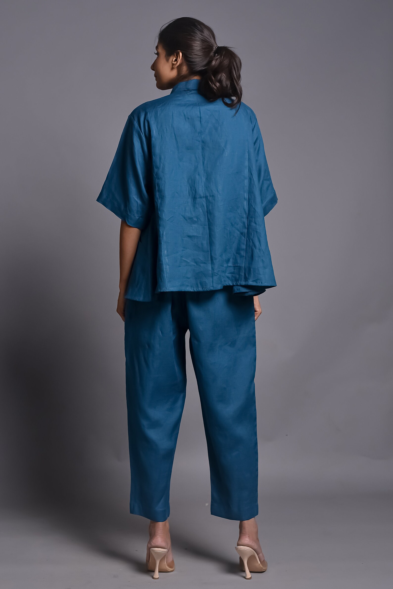 Women's Comfy 2 Piece Linen Summer Pants and Top Set, Linen Relaxed