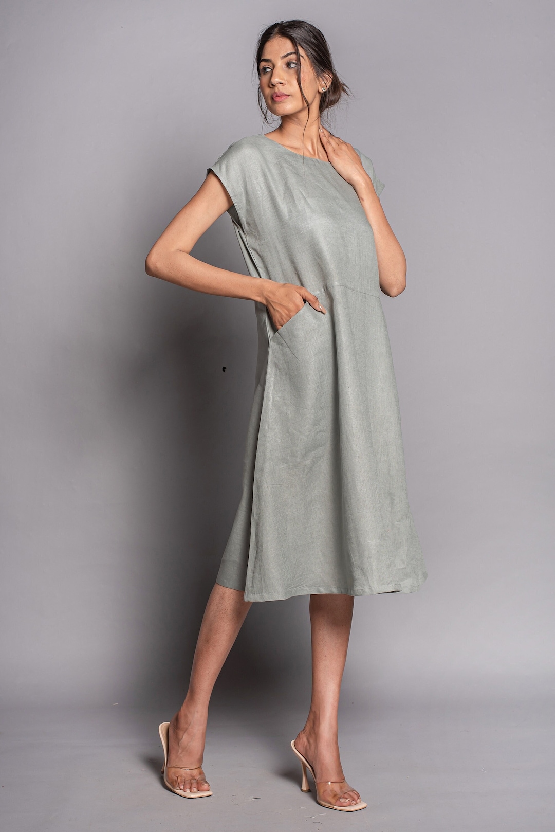 Papallou Linen Dress - Size 5-6 main image 1