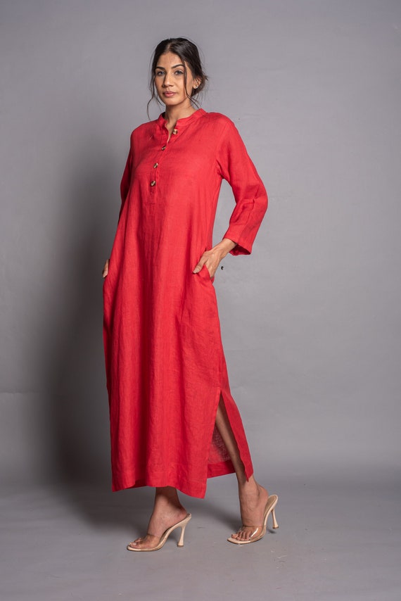 open lace back dress Mini Shift Dress in Stretch Linen main image 0