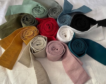 Handmade Linen Dress Belt: Soft Organic Fabric, Long Waist Tie