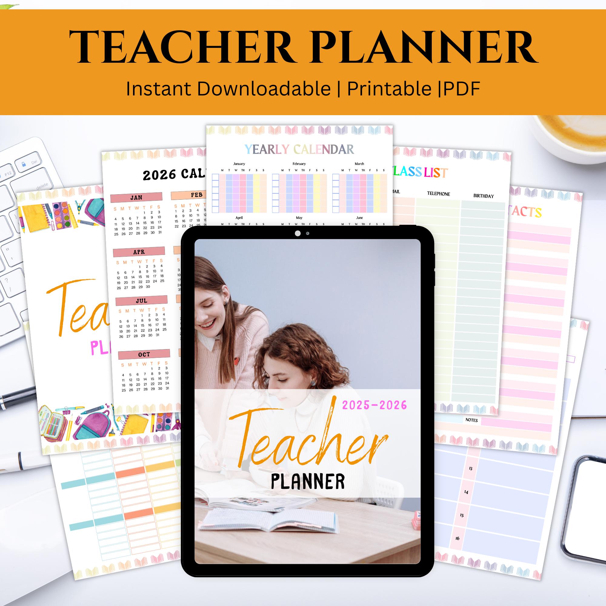 2026 Teacher Planner Printable | Teacher Lesson Planner, Classroom ...