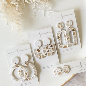 Colección de conchas marinas / PENDIENTES DE ARCILLA POLIMÉRICA / Pendientes colgantes llamativos hechos a mano