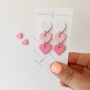 Take My Heart Ombre Drop | POLYMER CLAY EARRING | Handmade Statement Dangle Earrings