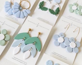 Sea Foam Collection | POLYMER CLAY EARRING | Handmade Statement Dangle Earrings