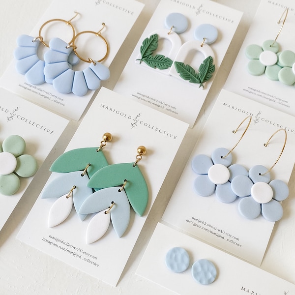 Sea Foam Collection | POLYMER CLAY EARRING | Handmade Statement Dangle Earrings