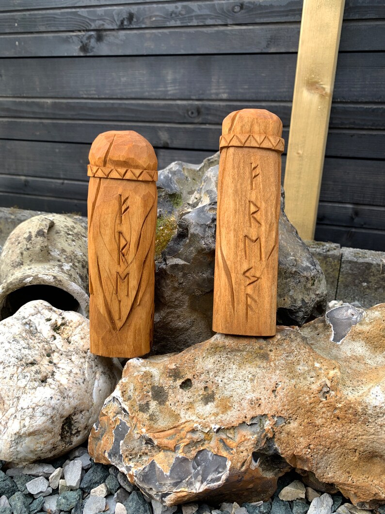 Set of Norse Gods Njord Freyja Freyr Altar Totem Wood Art Etsy