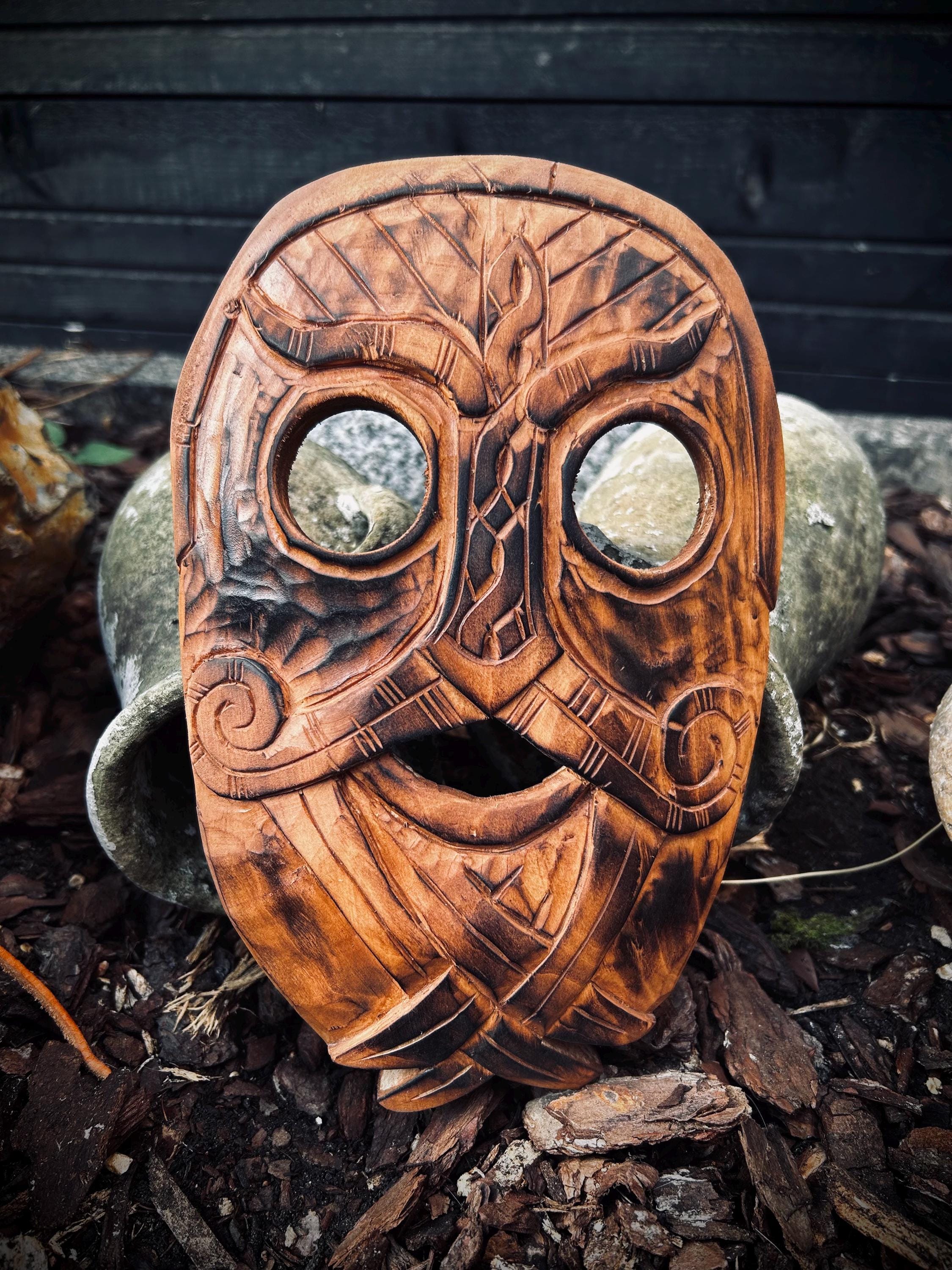 Loki Oseberg Mask Wood Art , Rituals , Celtic , Viking - Etsy