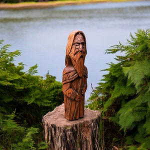 Odin statue, Allfather, Wotan, norse gods,Allfather, Viking pagan asatru heathen god and goddess norse gods altar mythology wood sculpture
