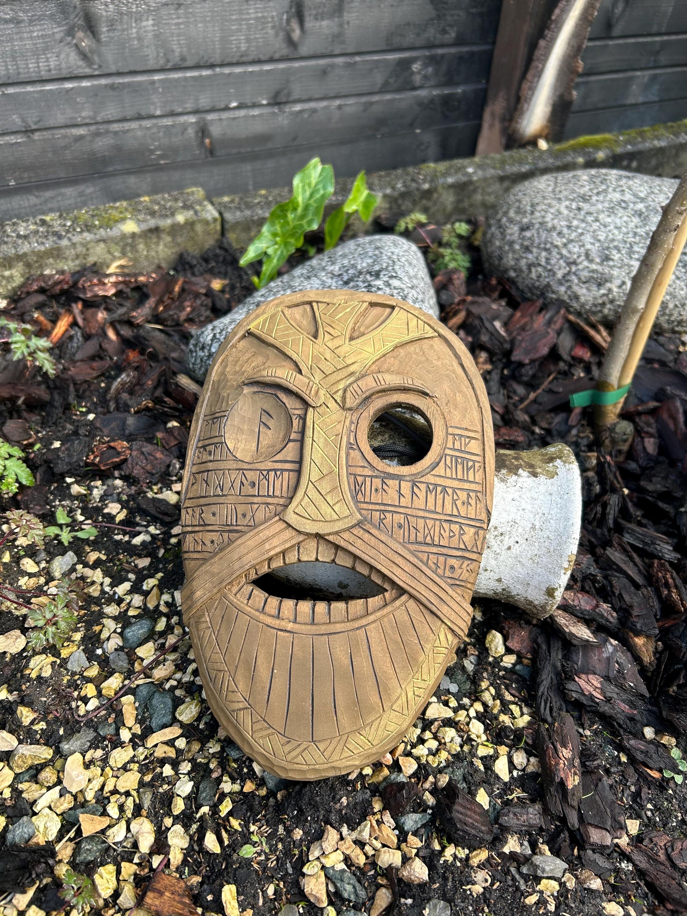 Odin Oseberg Mask Wood Art , Rituals , Celtic , Viking Algiz - Etsy