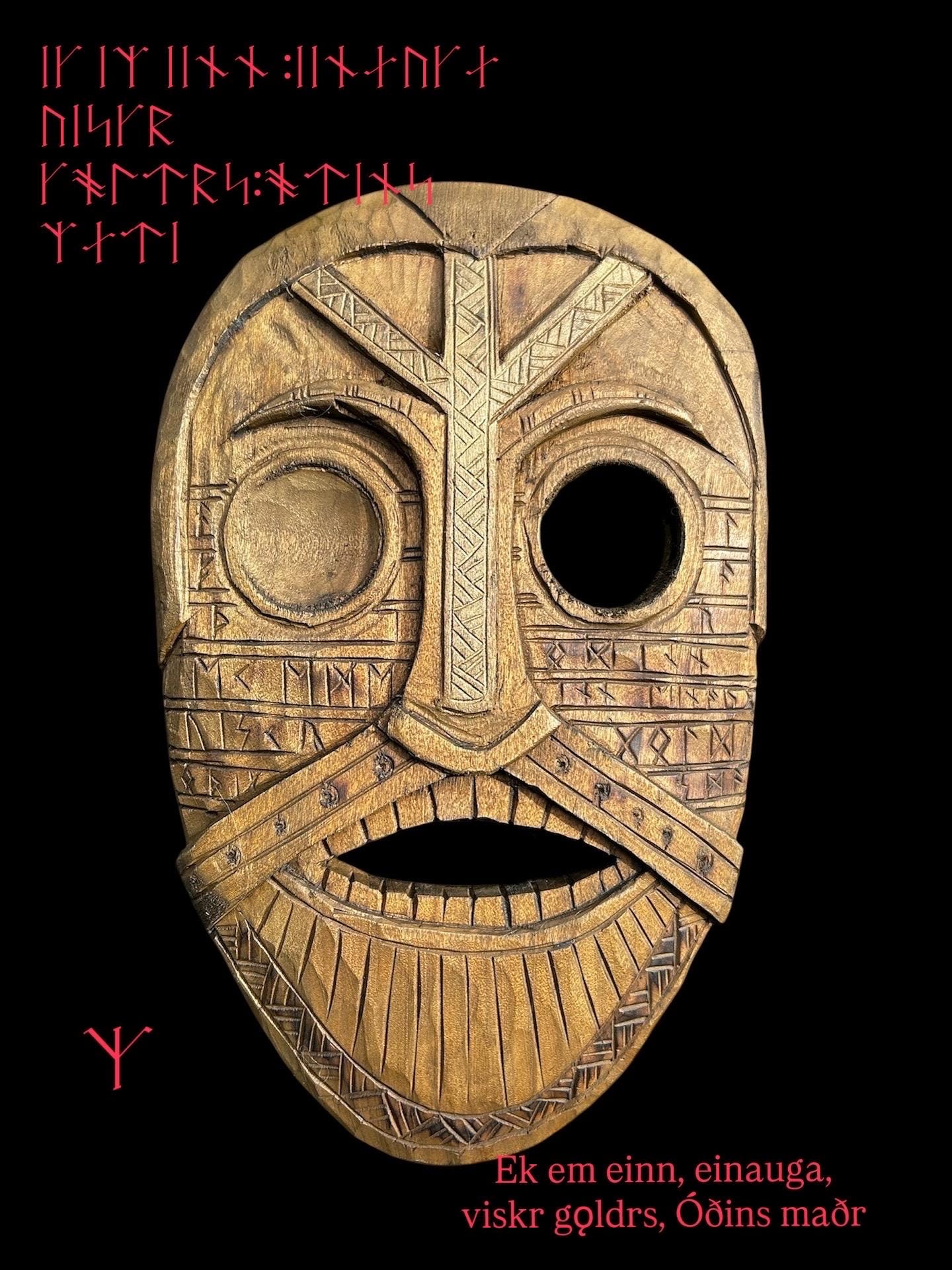Odin Oseberg Mask Wood Art , Rituals , Celtic , Viking Algiz - Etsy