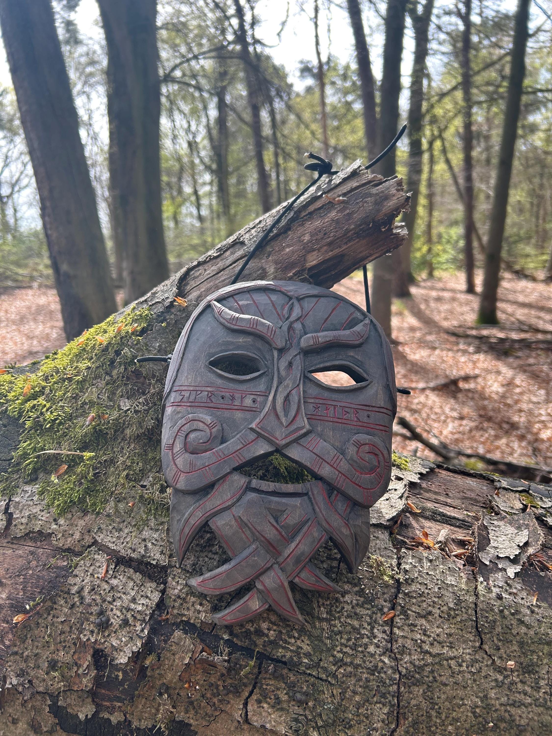 Loki Oseberg Mask Wood Art , Rituals , Celtic , Viking - Etsy