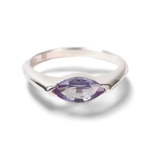 Marquise Alexandrite Wedding Ring, Vintage Alexandrite Ring, 14k White Gold Alexandrite Ring, Ring For Women,  Minimalist Ring, Promise Ring