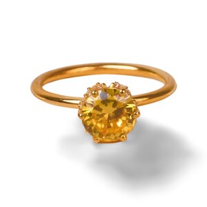 Natural Citrine Engagement Ring, Handmade Citrine Ring, 925 Sterling Silver Ring, Vintage Citrine Ring, Dainty Citrine Ring, Birthstone Ring