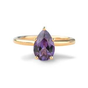 Pear shaped Amethyst Engagement Ring, Vintage Amethyst Wedding Ring, Unique Ring, Bridal Ring, Promise Ring, Statement Ring, Art Deco Ring