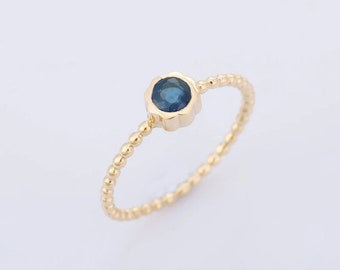 Antique Blue Topaz Ring, 925 Sterling Silver Topaz Ring, Topaz Engagement Ring, Rose Gold Ring, Statement Ring, October Birthstone Ring