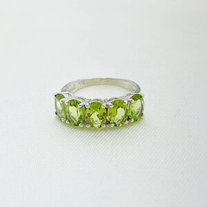 Genuine Peridot Engagement Ring, 925 Sterling Silver Handmade Peridot Ring, Peridot Birthstone Ring, Natural Peridot Ring, August Birthstone