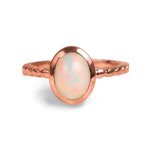 Oval Cut Opal Engagement Ring Vintage Rose Gold Moissanite - Etsy