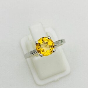 Delicate Citrine Wedding Ring, 925 Sterling Silver Ring, Natural Citrine Anniversary Ring, November Birthstone, Statement Ring, Promise Ring