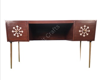 Solid Wood Desk with two drawers, Study Table, Writing Desk, Console Table with beautiful Mother of Pearl Inlay
