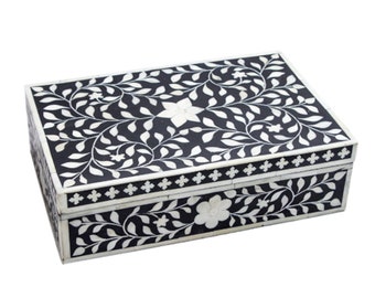 Beautiful Decorative Handmade Bone Inlay Jewelry Box for Home Decor