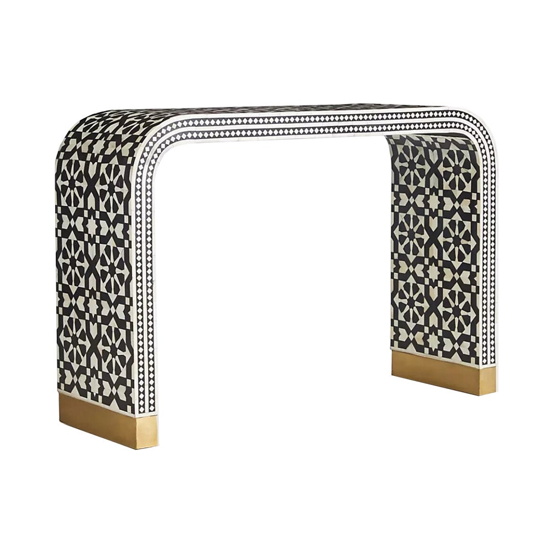 Bone Inlay Water Fall Moroccan Pattern Console Table / Entryway Table ...