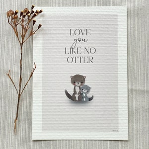 Poster "Otter" DinA6 oder DinA4 / Postkarte / Illustration / Geschenkkarte / Kunstdruck