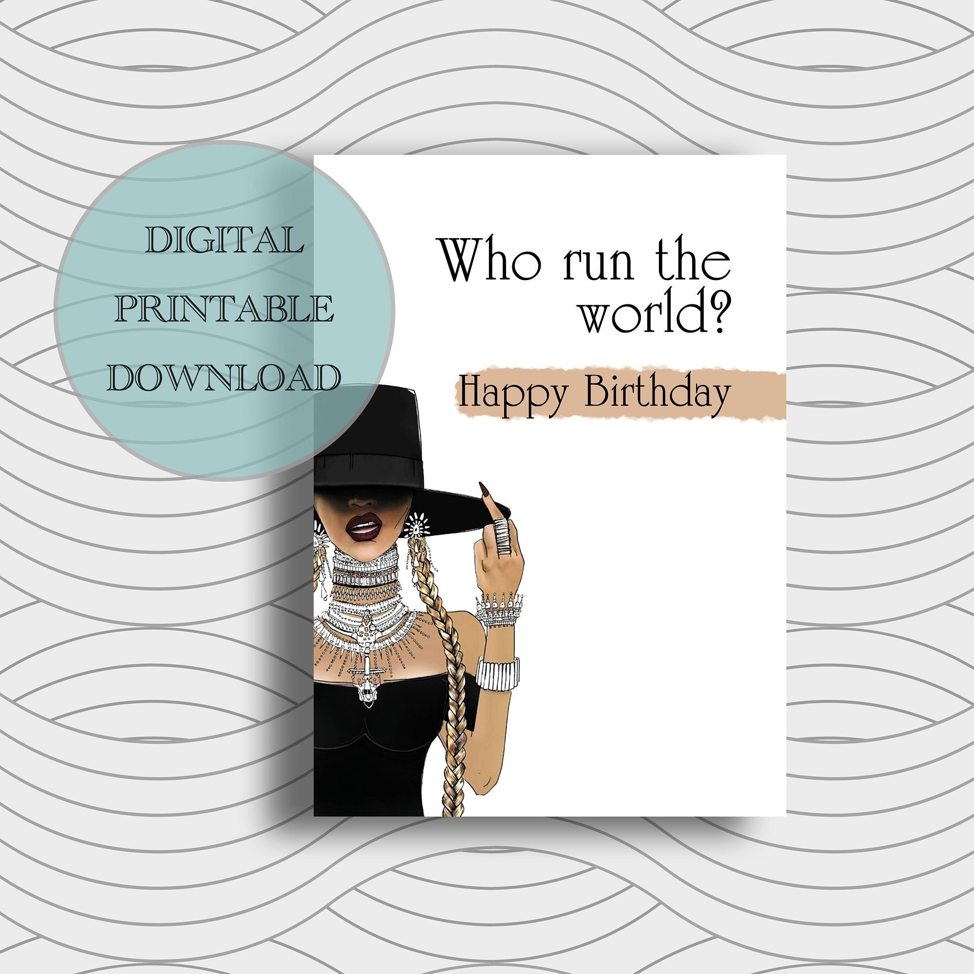 Beyonce Birthday Card Instant Download Card Digital Card Printable ...