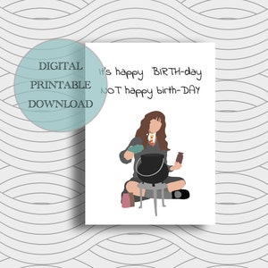 Birthday Card Printable Hermione Digital Card Birthday Gift MP205