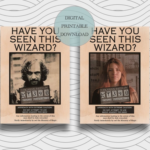 Have You Seen This Wizard Card Digital Poster Printable Gift For Friend Sirius Black MP800