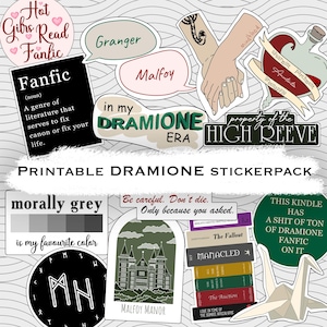Adesivos Dramione para impressão Fanfic algemada Adesivos digitais Dramione Adesivos Kindle Fanfiction algemada Presente MP9002