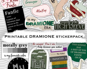 Dramione Stickers Printable Manacled Fanfic Dramione Digital Stickers Kindle Stickers Fanfiction Manacled Gift MP9002