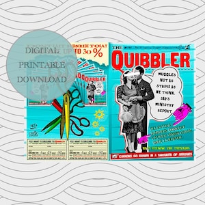 The Quibbler Digital Card Instant Download Christmas Gift Printable Card Magic Newspaper MP303