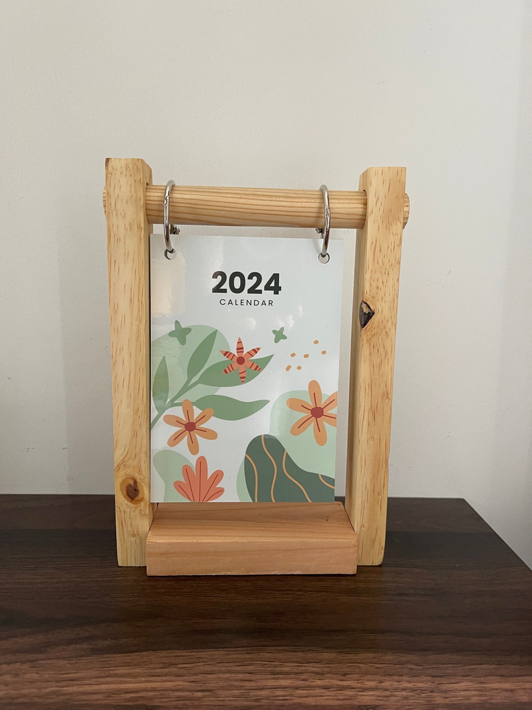 Wood Stand Desk Calendar 2024 Etsy