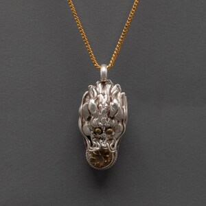 Tibetan Spiritual Locket for Healing | 92.5% Sterling Silver with Golden Topaz Artificial Stone | Healing Pendant for Meditation and Balance