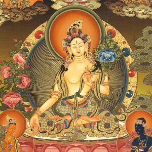 Heart Warming Thangka Painting of White Tara Gorgeous Face - Etsy