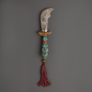 Traditional Crystal Knife | Sacred Tantric Cleansing Blade | For Buddhist Rituals, Spiritual Offerings, Ceremonial Art, and Healing Energy