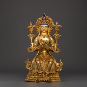 Maitreya Buddha Handcrafted Tibetan Sculpture | Spiritual Peace and Blessings | The Future Buddha of Compassion | Symbol of Loving Kindness
