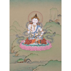 Vajrasattva, Deity Of Purification Thangka | Tibetan Buddhist Art | Hand-Painted Thangka for Karma Cleansing and Spiritual Transformation
