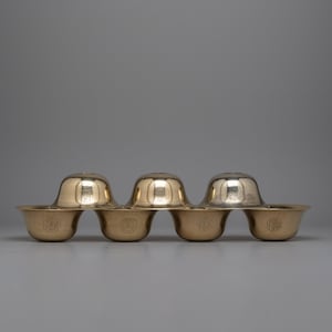 Tibetan Brass Water Offering Bowls | Perfect for Buddhist Altar and Ceremonies | Tibetan Brass Bowls For Spiritual Offerings | Home Decor
