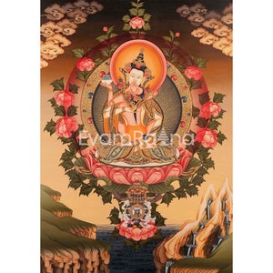 Vajrasattva Shakti Thangka | Tibetan Dorje Sempa Yab Yum Painting | Colorful Buddhist Deity | Traditionally Hand-Painted 24K Gold Figure Art
