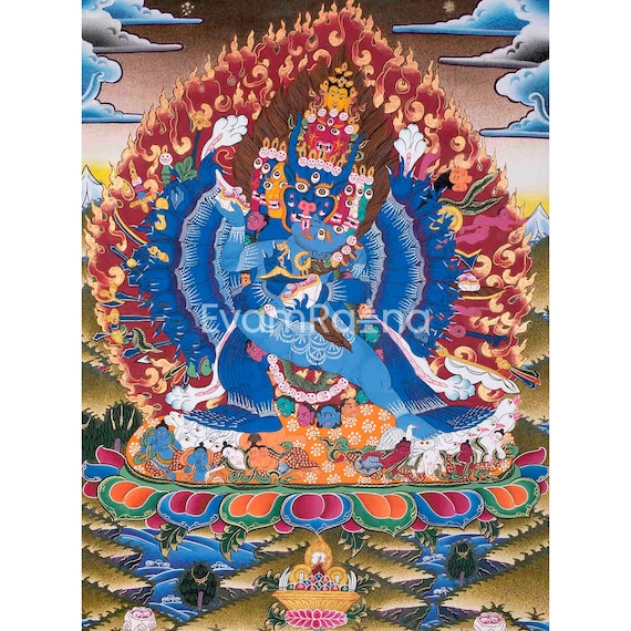 Yamantaka With Consort Thangka | Yab Yum |uniting Wisdom and