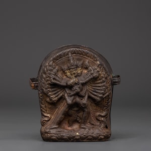 Tibetan Ghau Box with Chakrasamvara Yab-Yum | Buddhist Amulet Shrine Box | Tantric Deity Travel Reliquary for Ritual Practice and Altar Use