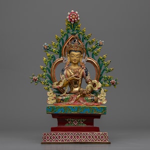 Himalayan Style Gold-Gilded Statue For Vajrasattva Mantra Practice | Tibetan Dorje Sempa Artcraft | Religious Decors | Nepal Buddha Statue