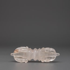 Crystal Vajra Dorje: Buddhist Altar Meditation Tool, Enlightenment Symbol